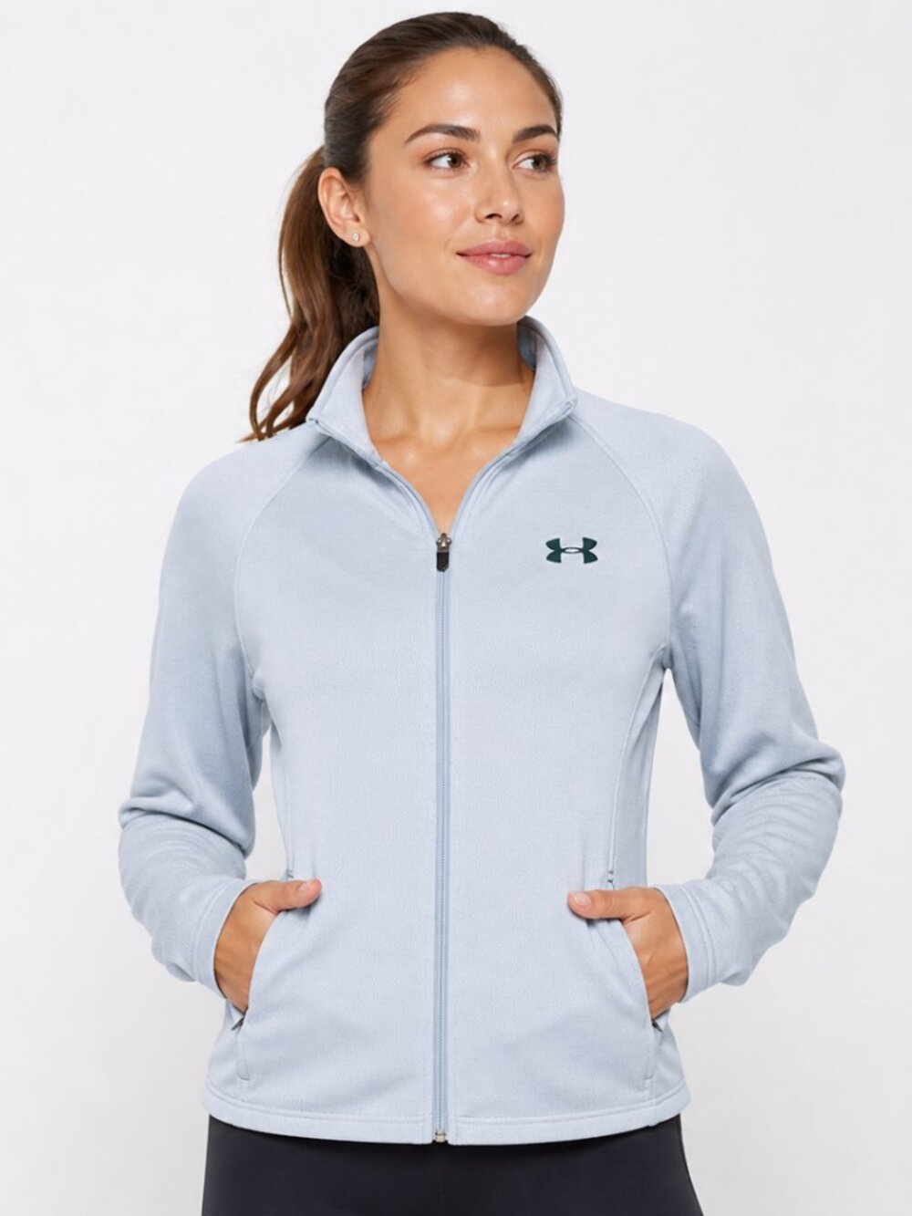 Under Armour Women’s Full Zip Jacket Light Gray Athletic Running Size S